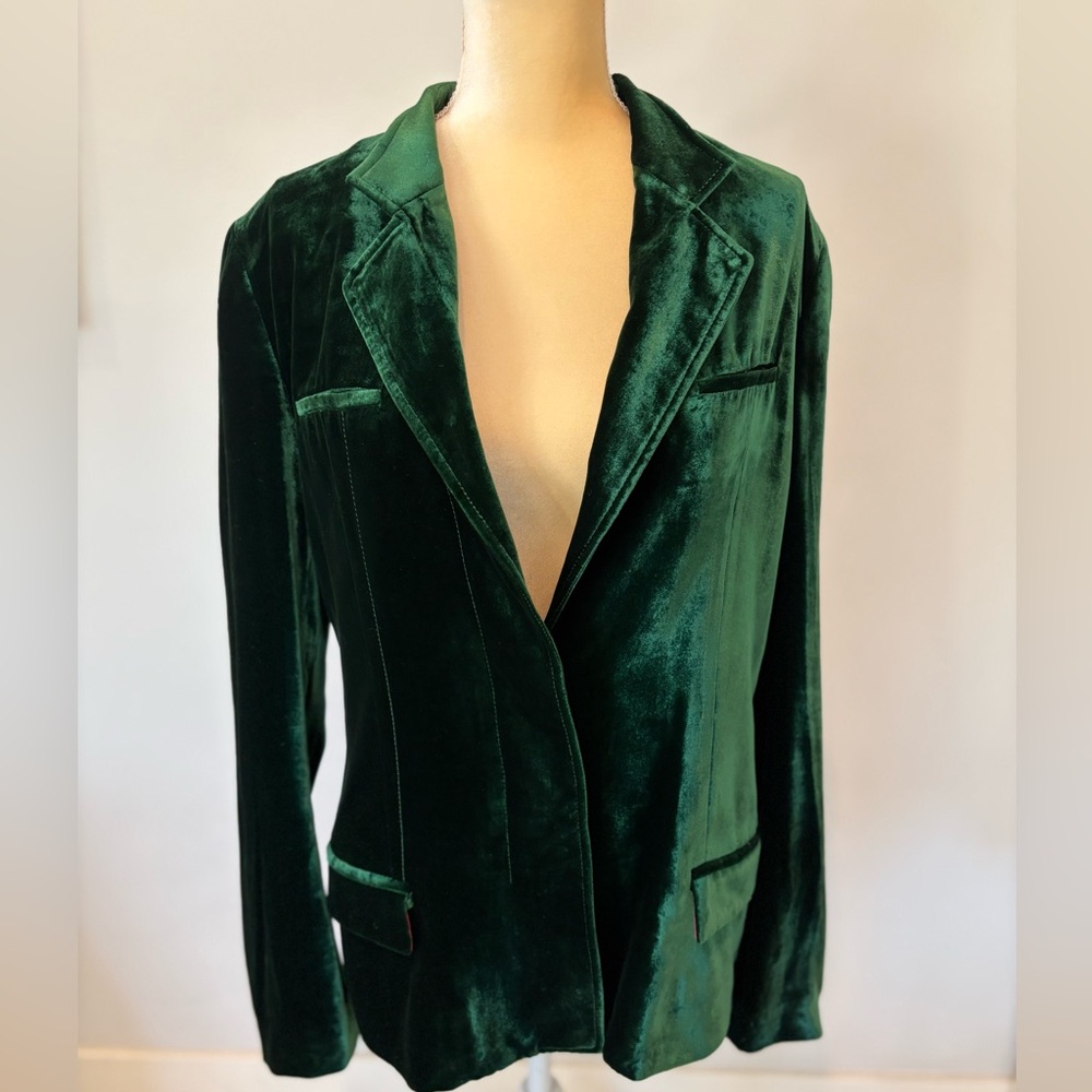 NWOT Haider Ackermann Green Velvet Blazer Jacket, Size 34